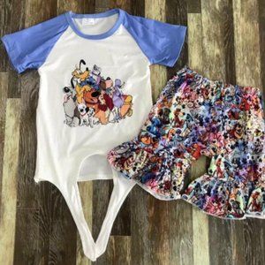 Disney Dogs Lady Tramp Pluto 101 Dalmation Doug Shorts Set